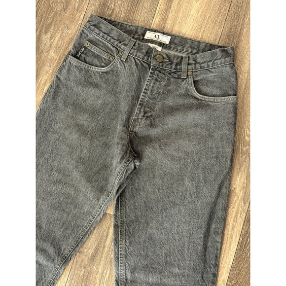ARMANI EXCHANGE WOMENS DENIM BLACK WASH JEANS BOOTLEG SIZE 8 LONG WESTERN Y2K - Picture 2 of 8